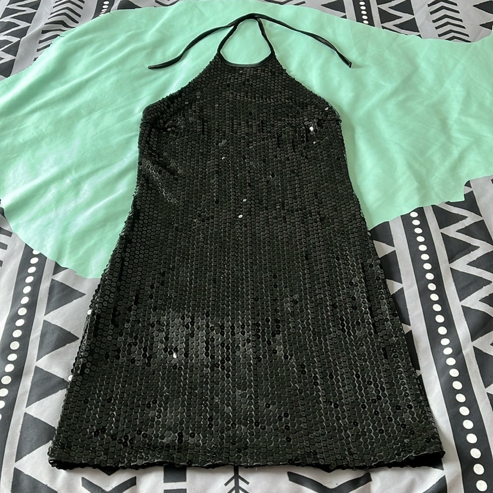 Bebe halter sequin dress
